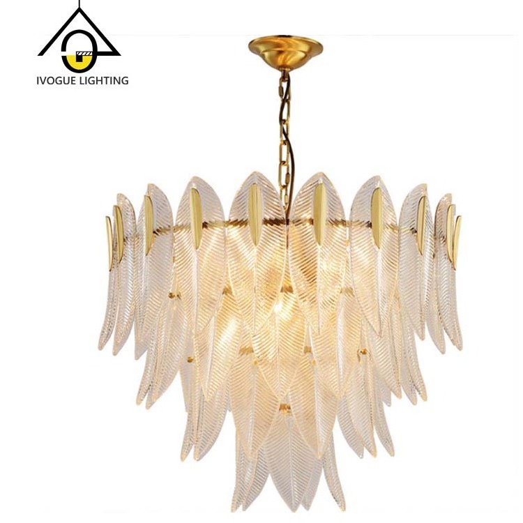 Flush Mounted Leaf Glass Lighting Living Room Chandelier Italy Design Modern Rectangular Leaf Glass Ceiling Light