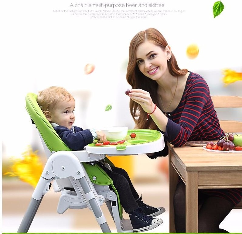 Multi functional Free install one button folding portable kid chair infant dining baby high chair