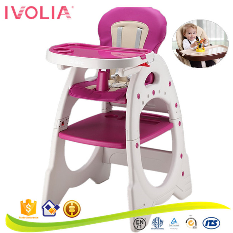 Baby High Chair 3 IN 1 Multifunctional Plastic Highchair Kids Dinner Eating Chair With Rocker