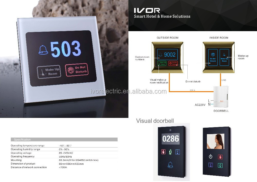 Hotel Room Number Do Not Disturb Clean Room Switch Doorbell System Doorbell Panels