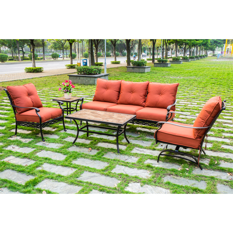 modern casting aluminum patio outdoor sofa set wholesale price furniture garden courtyard sofa set outdoor furniture