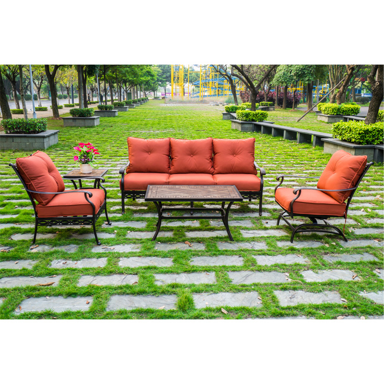 modern casting aluminum patio outdoor sofa set wholesale price furniture garden courtyard sofa set outdoor furniture