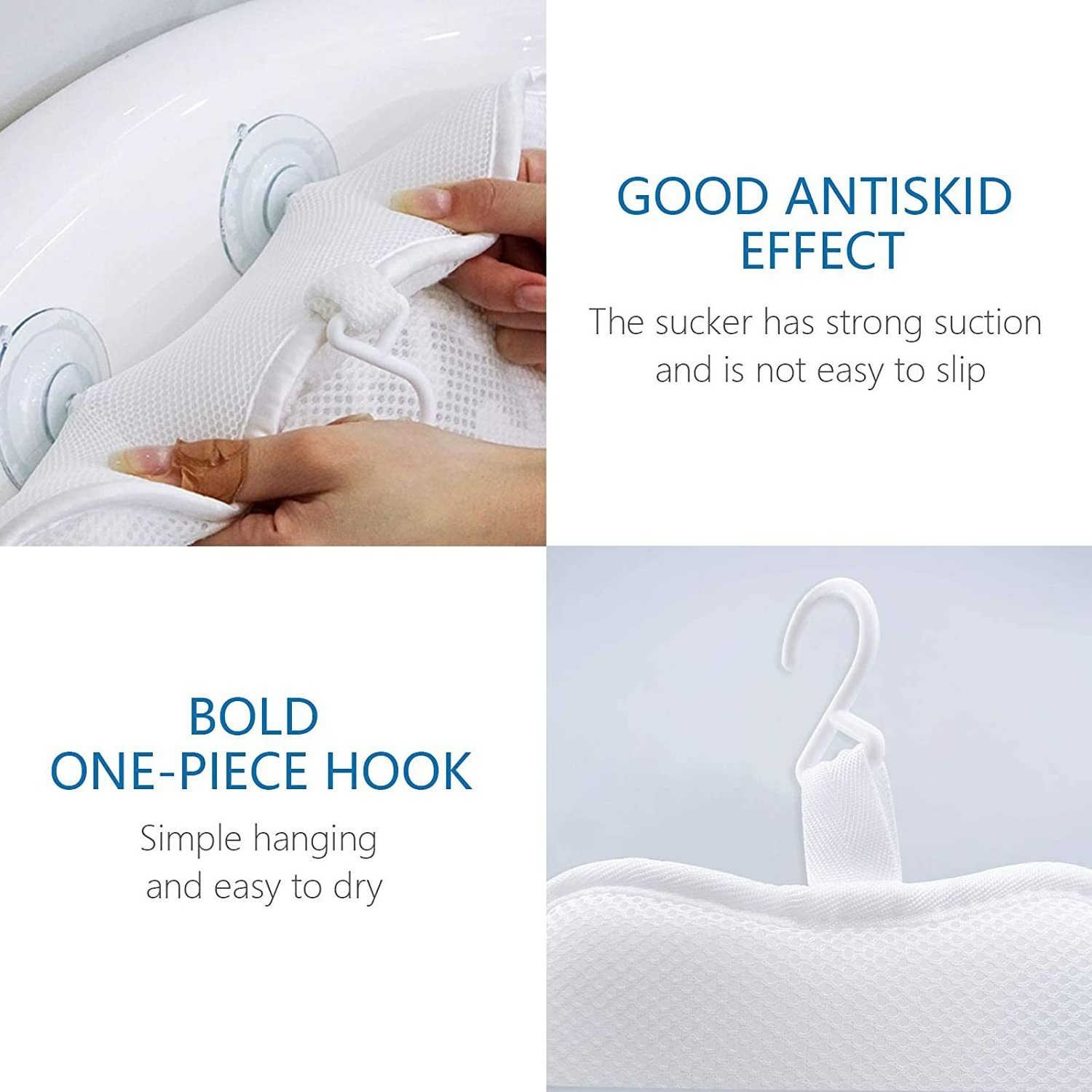 Ergonomic Design Luxurious Spa Bath Tub Pillow breathable durable 4d air mesh back support bath tub pillow for bathtub