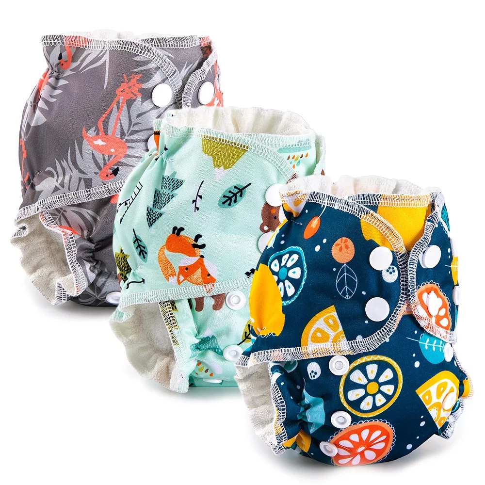 Eco-Friendly AIO Adjustable Reusable Washable Nappies Baby Cloth Diaper With Inserts