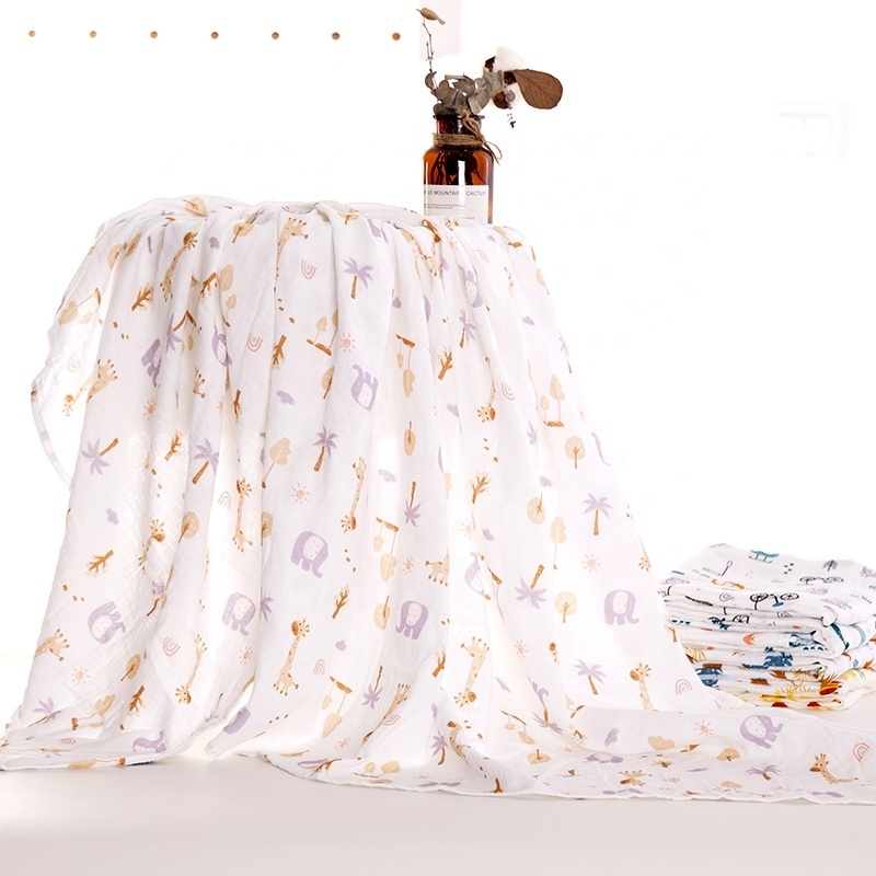 70% Bamboo 30% Cotton Breathable Unisex Baby Muslin Swaddle Wrap Kids Muslin Swaddle Blankets