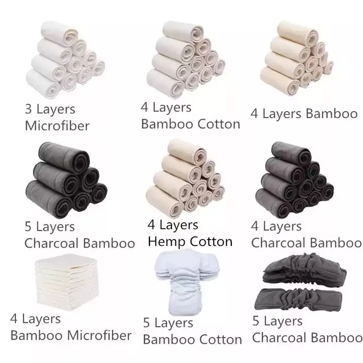 wholesale night one size double pocket gusset ecological bamboo charcoal washable reusable baby cloth diaper nappies pants