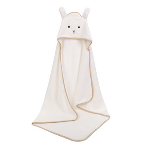 Cute Cartoon Quick Dry Pure Cotton Baby Girl Boy Bath Hooded Towels Kids Beach Blanket with Hood