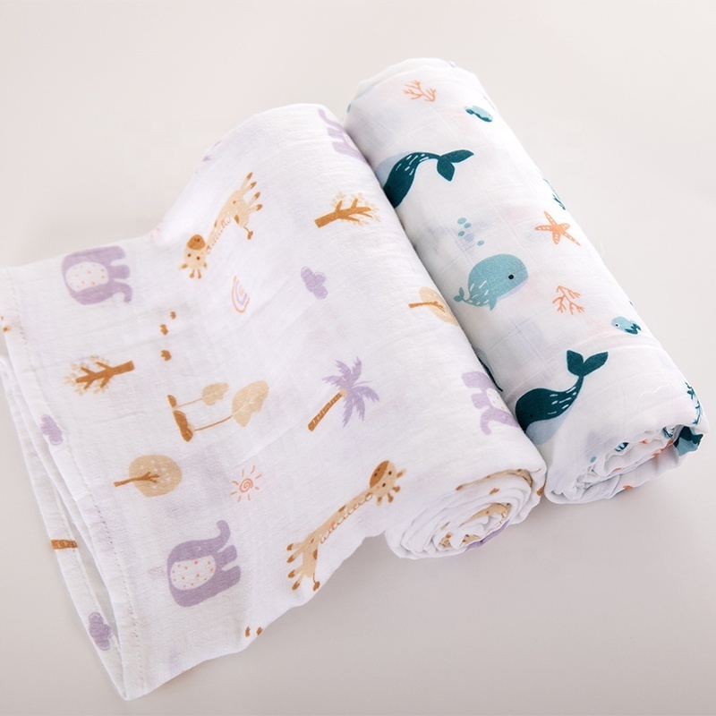 70% Bamboo 30% Cotton Breathable Unisex Baby Muslin Swaddle Wrap Kids Muslin Swaddle Blankets