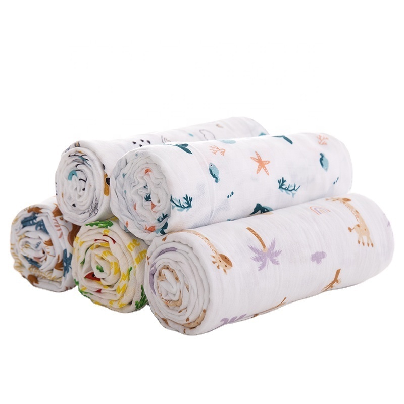 70% Bamboo 30% Cotton Breathable Unisex Baby Muslin Swaddle Wrap Kids Muslin Swaddle Blankets