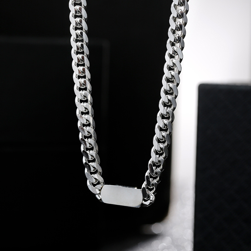 2023 Hip Hop Titanium Steel Lovers Fashion Jewelry Necklaces Simple Cuban Chain Stainless Steel Necklace Man