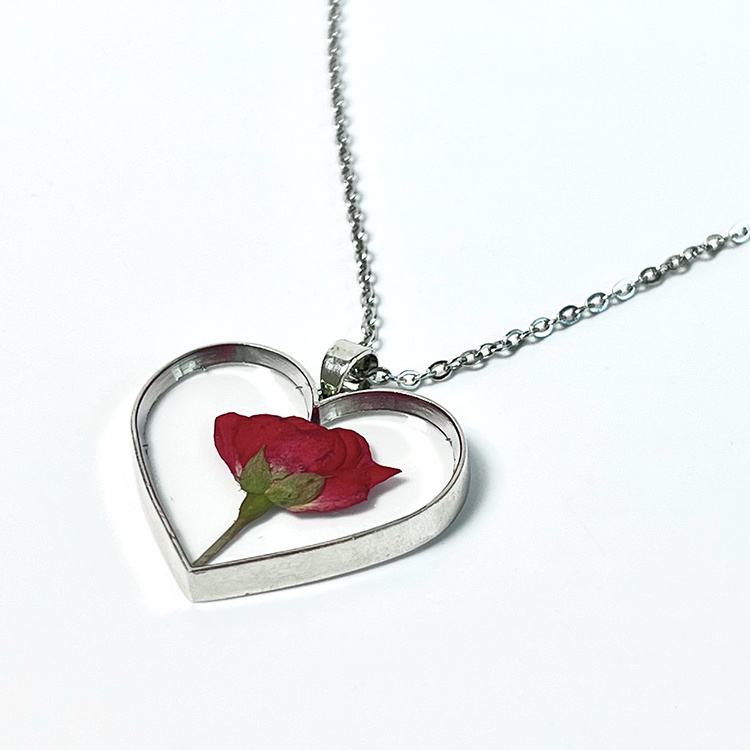 2024  icy jewelry women rose jewelry heart rose pendant necklace mama gifts jewelry stainless steel