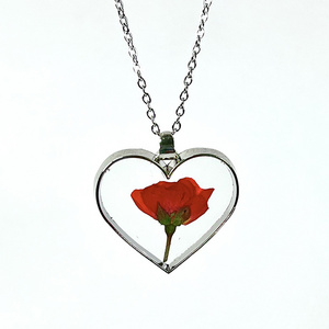 2024  icy jewelry women rose jewelry heart rose pendant necklace mama gifts jewelry stainless steel