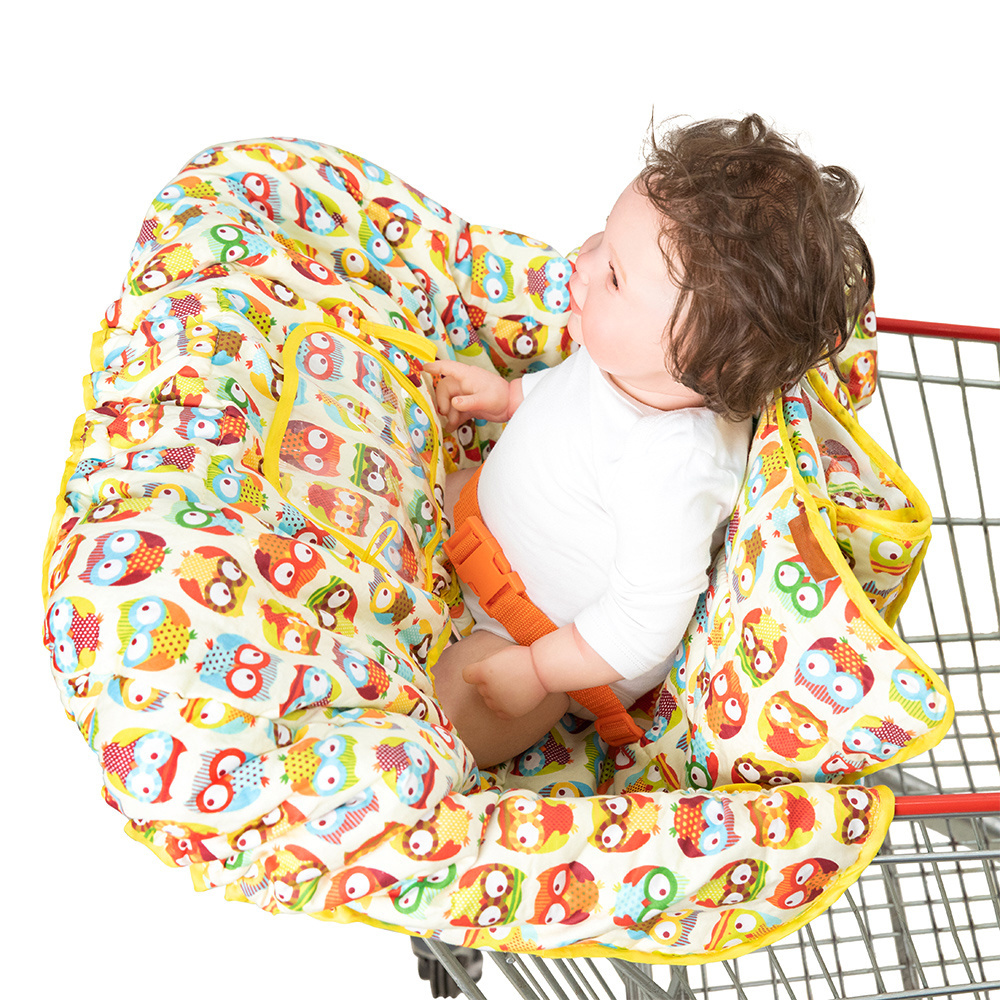 Cute animal style baby shopping cart cover with yellow base  Cover For Baby Girl Boy Cart Hammock for Infant