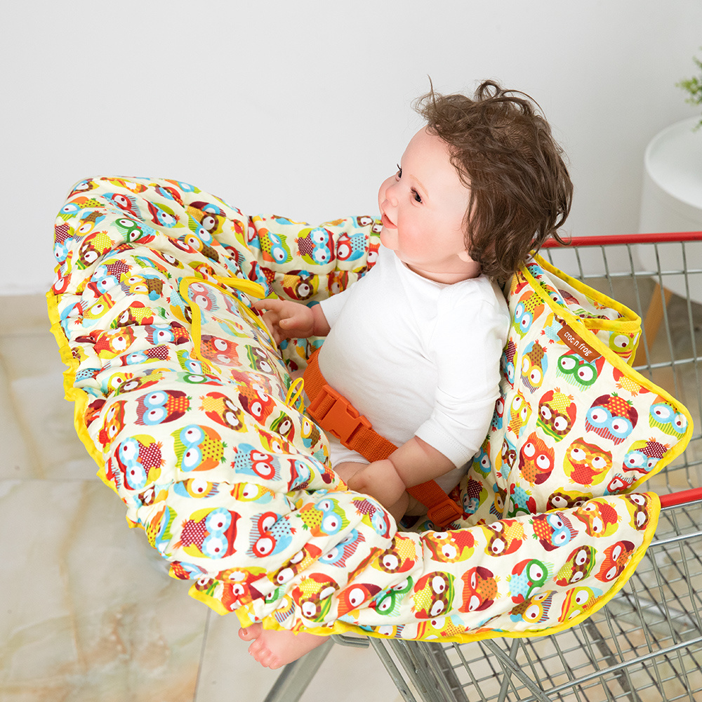 Cute animal style baby shopping cart cover with yellow base  Cover For Baby Girl Boy Cart Hammock for Infant