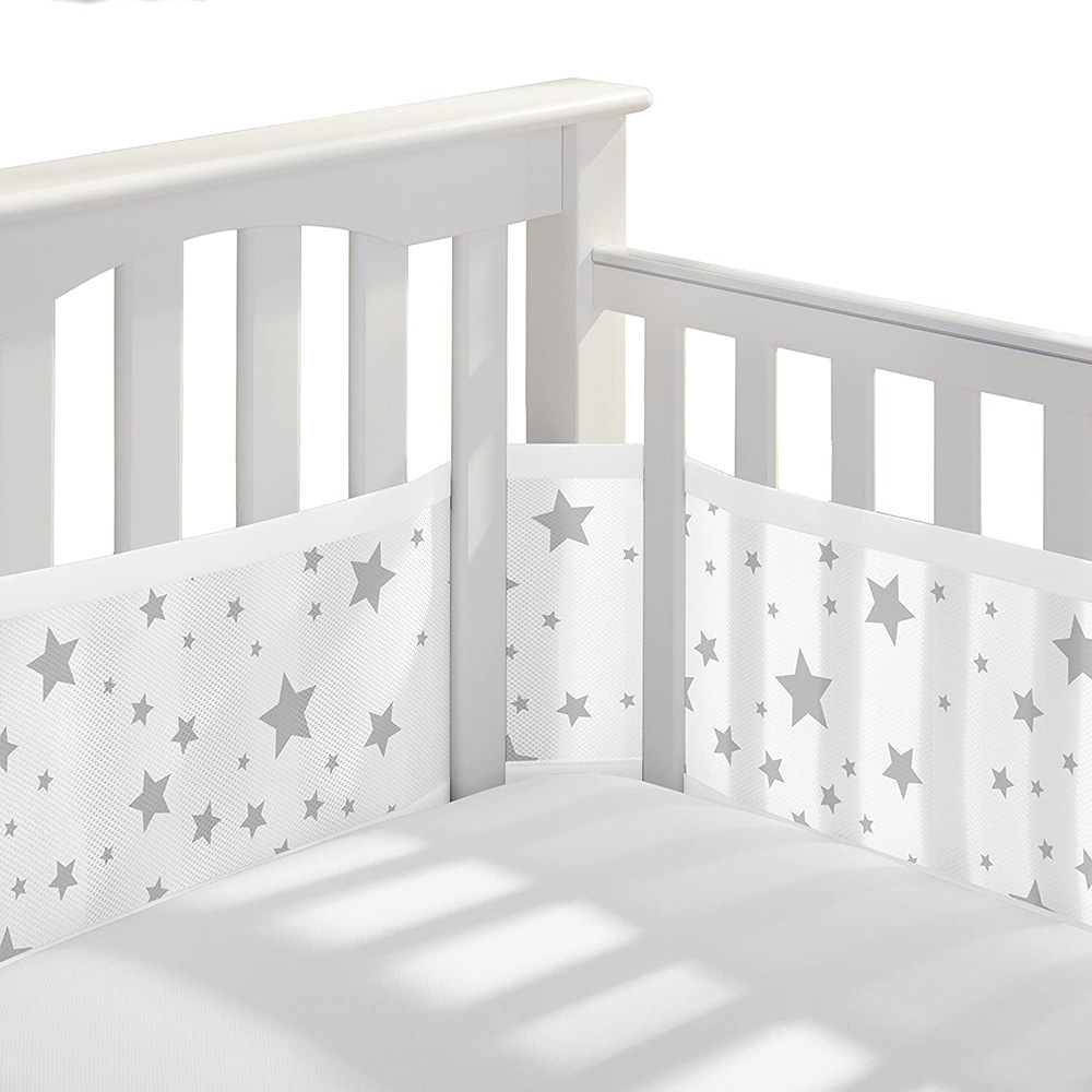 Summer baby fence breathable 3D mesh adjustable baby bed bumper mesh liner crib bumper