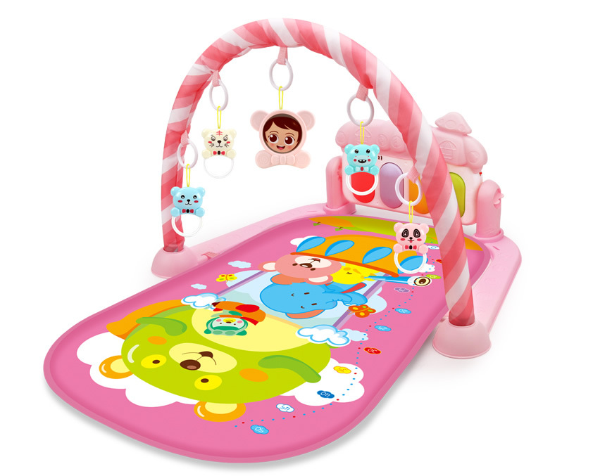 Newborn play mat activity gym with music and lights cheap baby fitness frame foot piano toy newborn baby game carpet