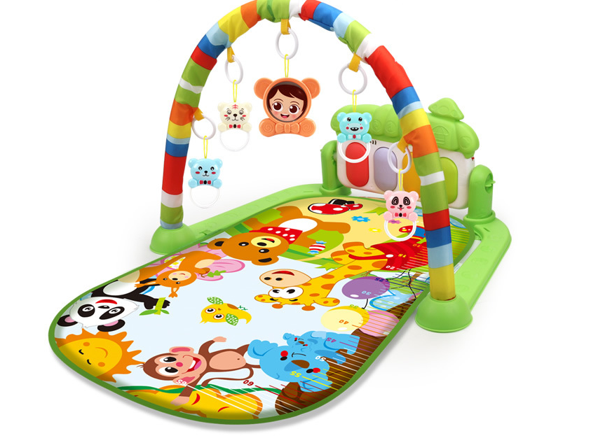 Newborn play mat activity gym with music and lights cheap baby fitness frame foot piano toy newborn baby game carpet