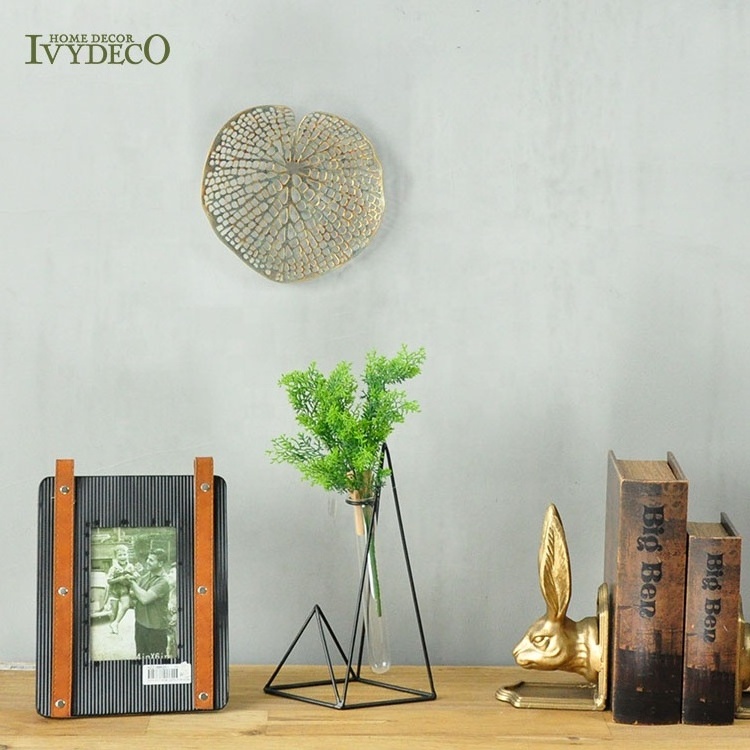 IVYDECO Gold Hollow Leaf Decoration Metal Wall Art Wall Mounted Leaf Embossed for Indoor and Outdoor Garden leaves Wall Decor