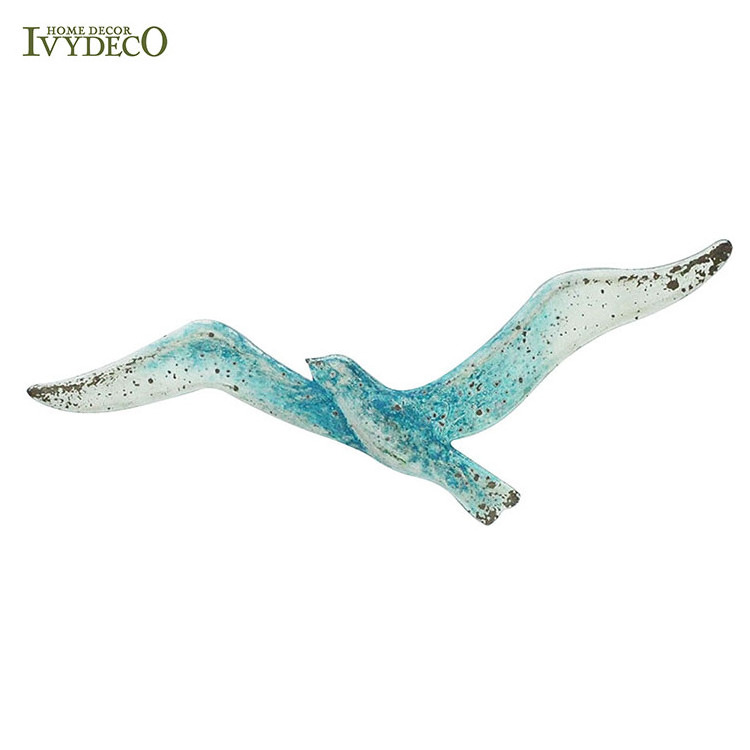 IVYDECO Marine Series Wall Art Hangings Metal Flying Birds Wall Decor Seagull Wall Decoration