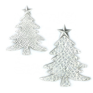 IVYDECO Laser cutting Christmas Decoration 3D metal christmas tree Wall Art galanzied metal christmas tree