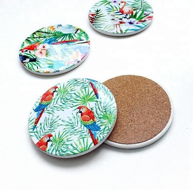 Absorbent/Matt/Shinny Ceramic Coasters Stone Coasters for Drinks with Cork China Coaster and Ceramic Coasters