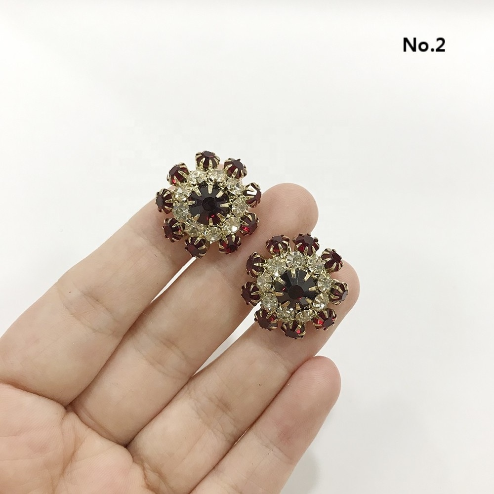 Wholesale Goods Wedding Crystal Diamond Colorful Rhinestone Button For Dress Accessories