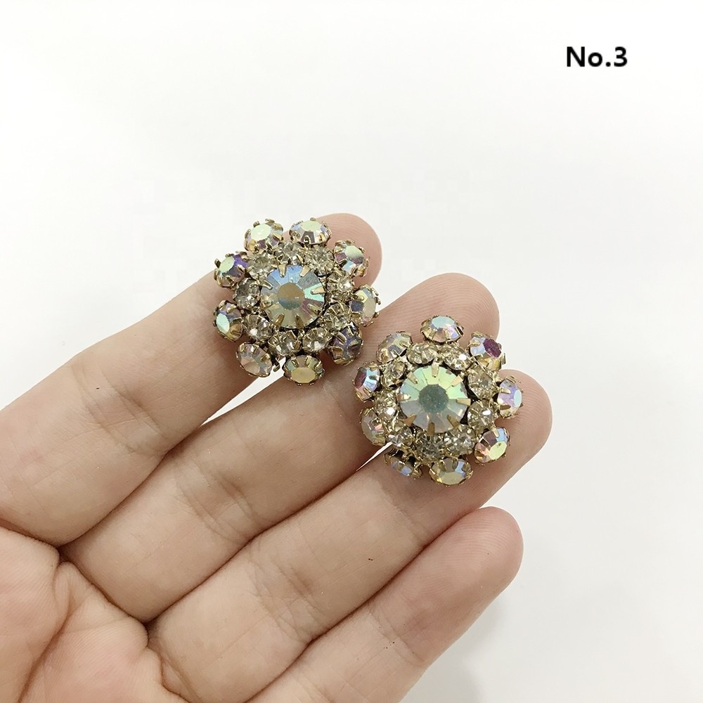 Wholesale Goods Wedding Crystal Diamond Colorful Rhinestone Button For Dress Accessories