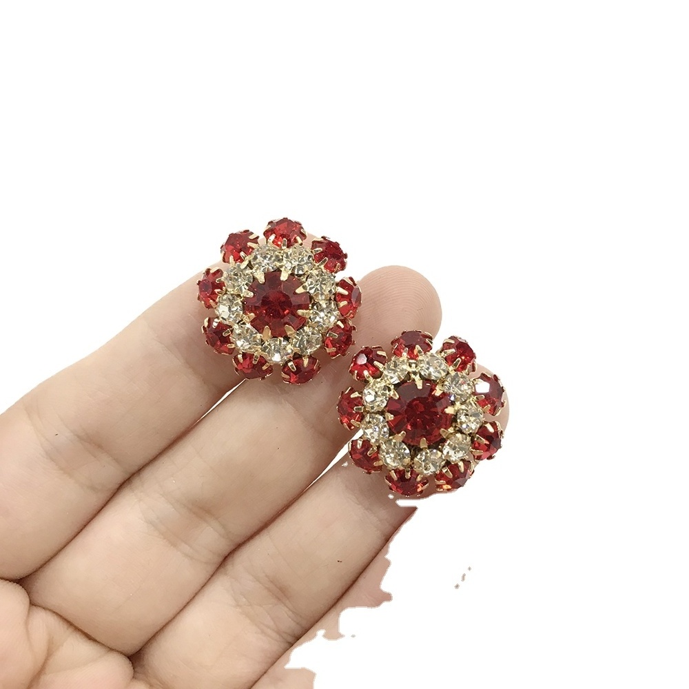 Wholesale Goods Wedding Crystal Diamond Colorful Rhinestone Button For Dress Accessories