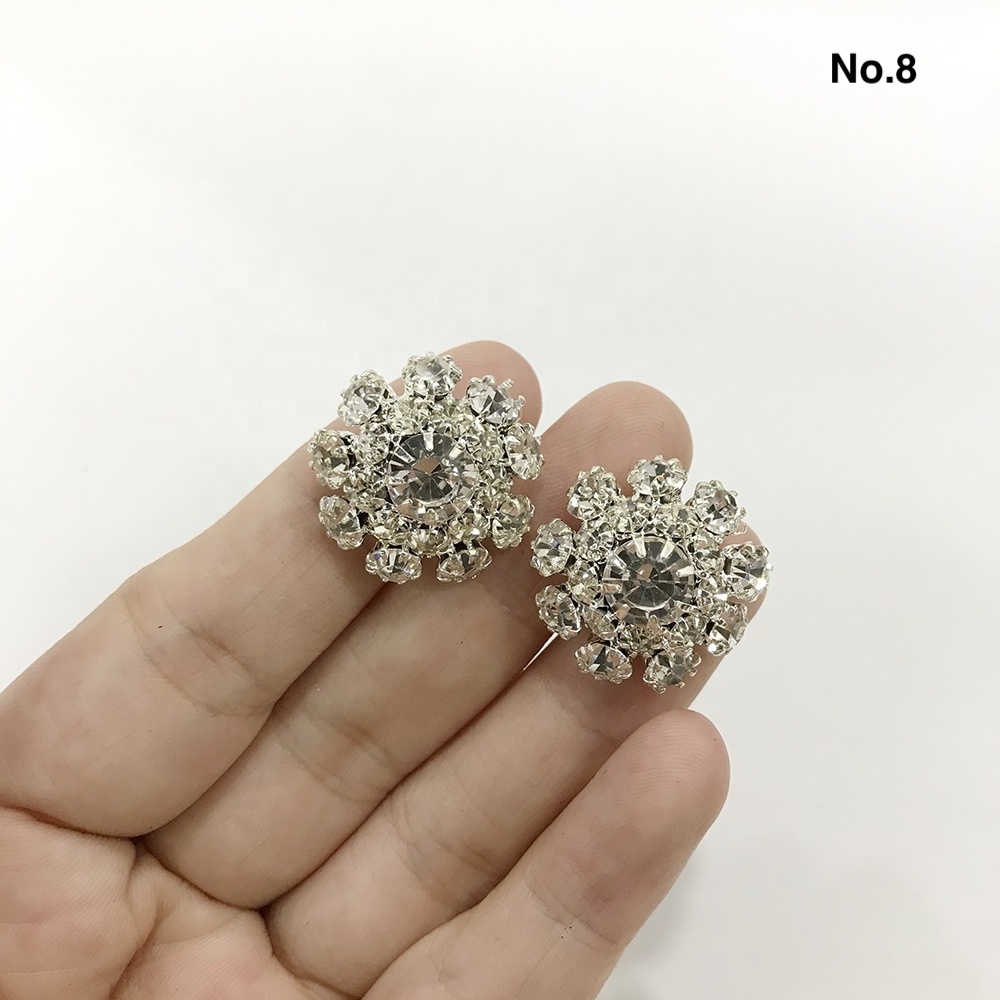 Wholesale Goods Wedding Crystal Diamond Colorful Rhinestone Button For Dress Accessories