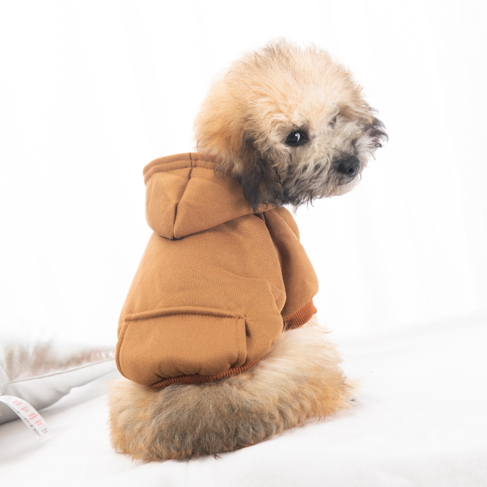 Cozy Fleece Dog Hoodie With Pocket Warm Soft Winter Sweater Pet Dog Clothes