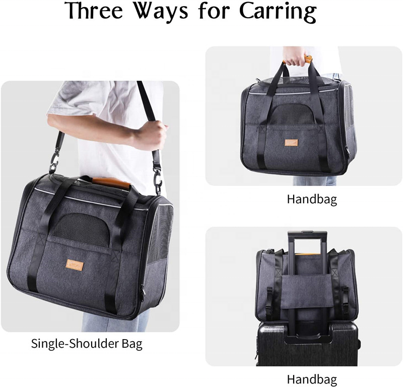 Portable Pet Carrier for Cats and Dogs Cozy Travel Pet Bag Car Seat Safe Carrier