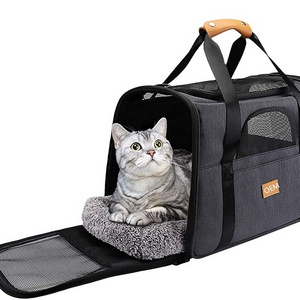 Portable Pet Carrier for Cats and Dogs Cozy Travel Pet Bag Car Seat Safe Carrier