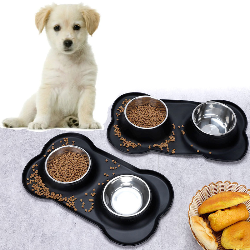 Slow Feeder Dog Bowl Adjustable Pet Feeding Bowls Dogs Cats Pets Stainless Steel Dog Food Bowls