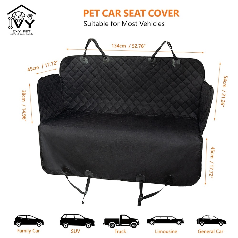 4 in 1 Auto Rear Back Seat Protector Bench Hammock Mat Washable Waterproof Protection Pet Dog Blanket Car Seat Cover Set