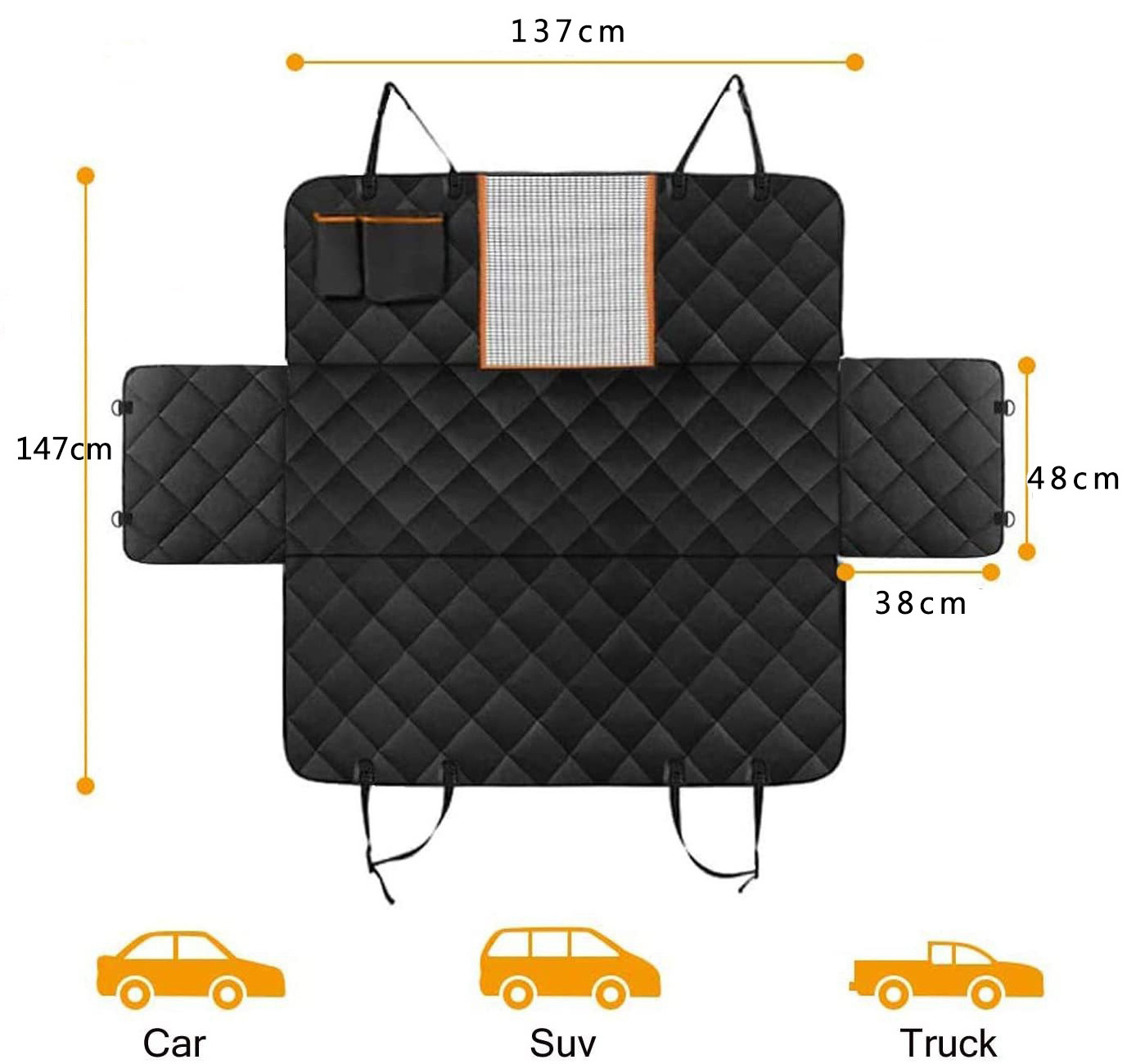 Scratch Prevention Dog Car Seat Cover for Back Seat Waterproof Dog Hammock for Car Durable Car Seat Covers