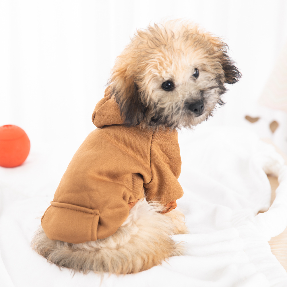 Cozy Fleece Dog Hoodie With Pocket Warm Soft Winter Sweater Pet Dog Clothes