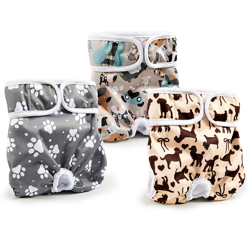 Female Dog Diaper Reusable Washable Durable Absorbent Cloth Doggie Diapers Pants