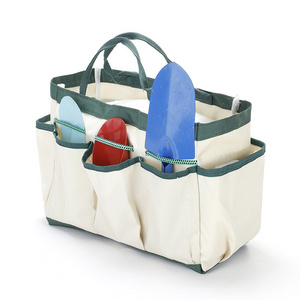 Garden Tool Bag Heavy Duty Canvas Garden Organizer Tote Bag with 8 Deep Pockets Handles Strap Tool Kit for Garden-tools Storage