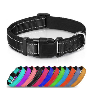 Suitable for Different Sizes Dogs Nylon Highly Reflective  Durable Fast Dry Quick Release Buckle Pet Dog Collar and Leashes