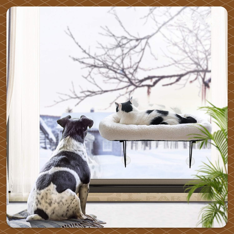 Metal Frame Support Cat Window Hammock With Mat 4 Suction Cups Indoor Foldable Cat Hammock Bed