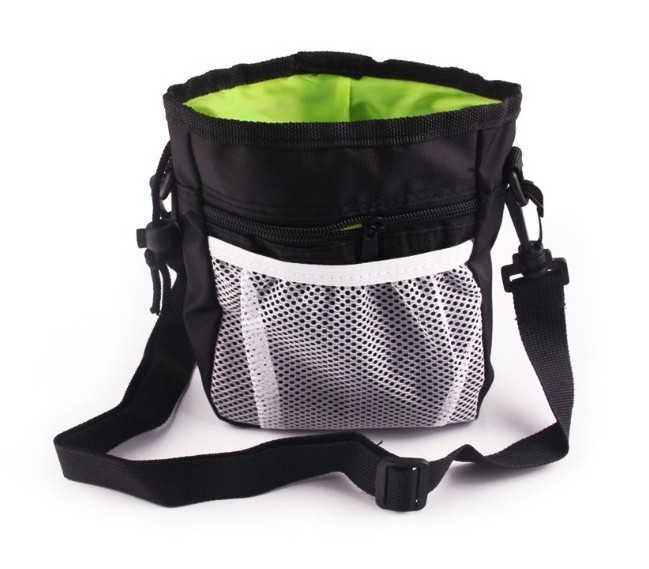 Hot Sale Oxford Polyester Fabric Pet Cross body Treat Bag Dog Training Bag with Clip Shoulder Strap