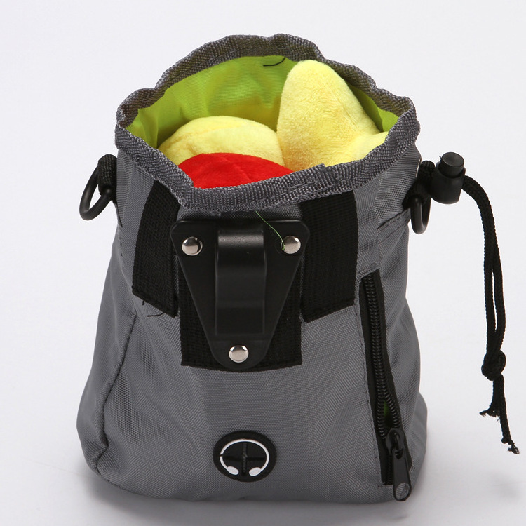 Hot Sale Oxford Polyester Fabric Pet Cross body Treat Bag Dog Training Bag with Clip Shoulder Strap