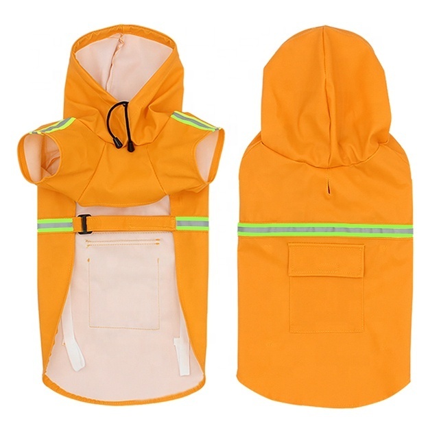 Reflective Adjustable Pet Water Proof Clothes Lightweight Rain Jacket Hot selling Waterproof Dog Raincoat