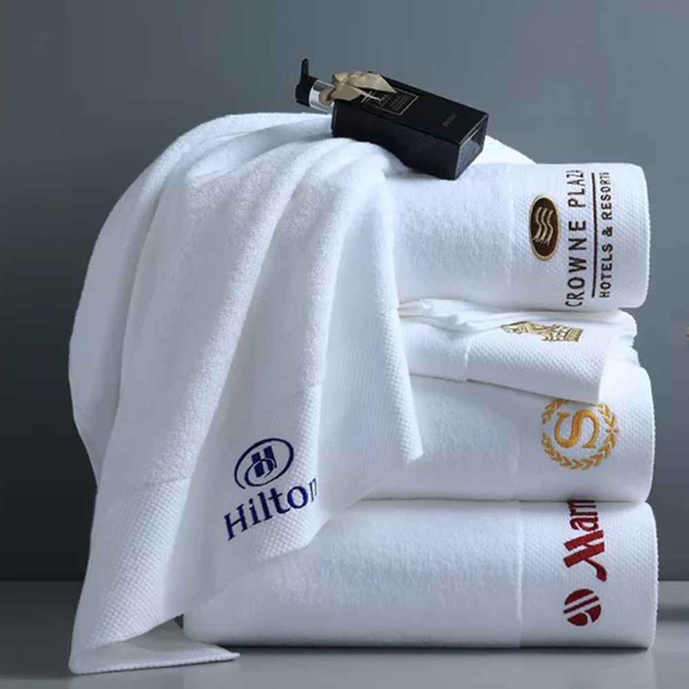 Wholesale hotel grade 100% cotton bathing towles hilton cheap towel set