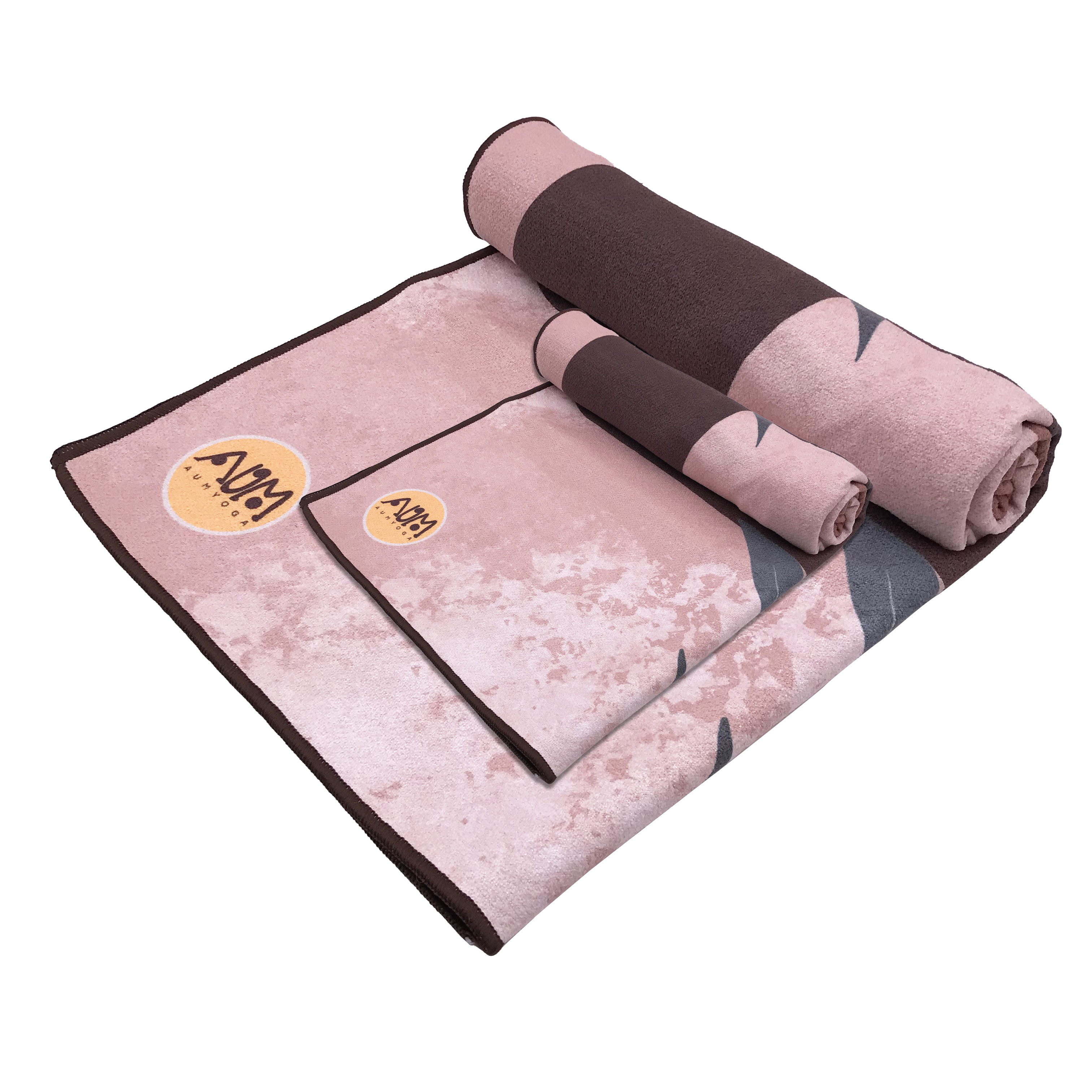 Custom design embroidery microfiber yoga mat towel custom non slip gym sweat towel for hot yoga