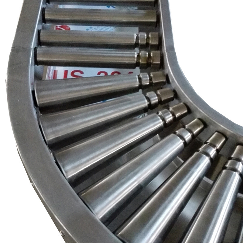 IVZ Curved Gravity Roller Conveyor For Pallet Conveying