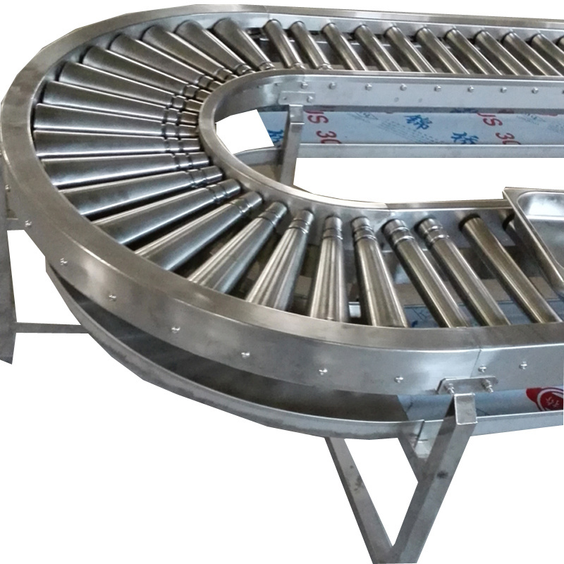 IVZ Curved Gravity Roller Conveyor For Pallet Conveying