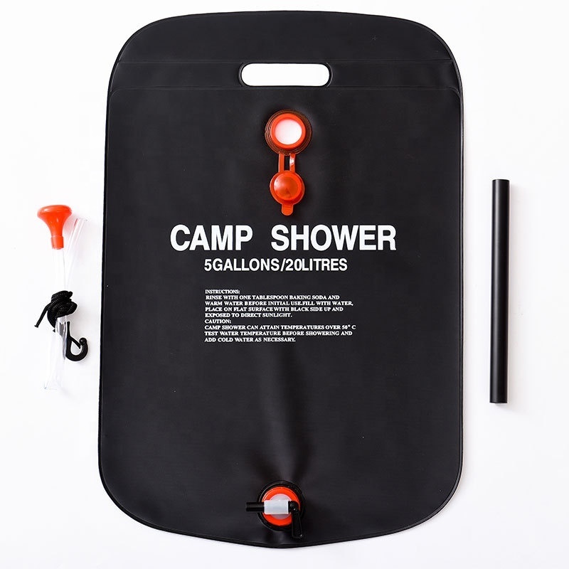 20L Portable camping shower bag hot Outdoor Beach Ultralight PVC camping heating solar shower 5 gallons Heating Pipe Bag