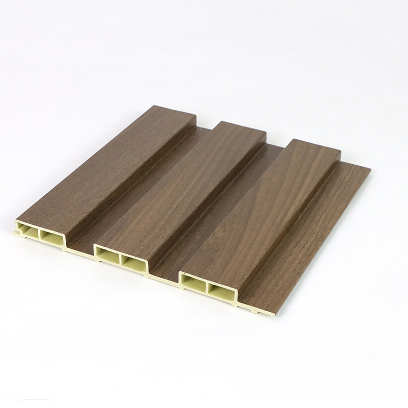 Wood alternative wpc wall panel non-formaldehyde textured walnut lumber cladding eco-friendly interior decoration designs