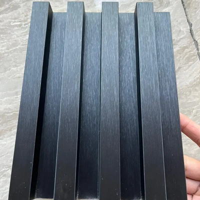 Popular Black Color Wpc Wall Panel 3D Fluted Composited PVC Wall Covering Interior WPC building Cladding